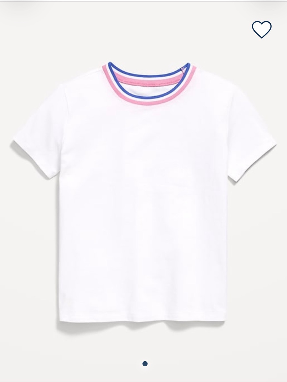 T-Shirt Ribbed Varsity Stripe Collar Short Sleeve Top